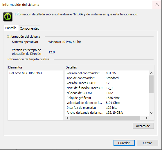 Como saber que version online de drivers nvidia tengo