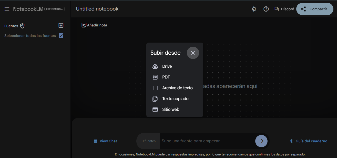 Haga clic en la imagen para ver una versión más grande

Nombre:	NotebookLM2.png
Visitas:	100
Size:	78,8 KB
ID:	53163